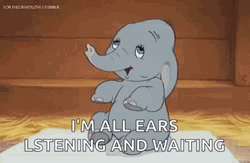 Listening Baby Dumbo Elephant GIF