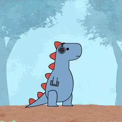 Listening To Music Chilling T-Rex GIF