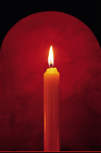 Lit Candle On Red Background GIF