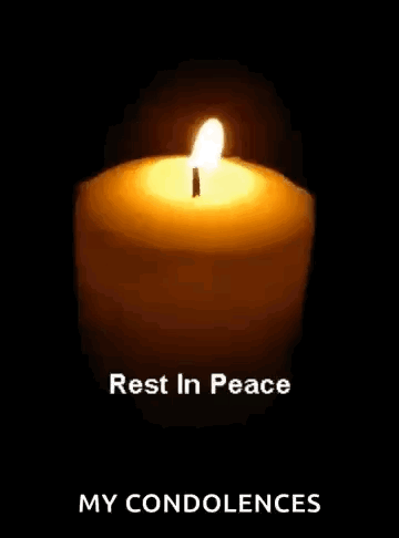 Lit Candle With Rest In Peace GIF