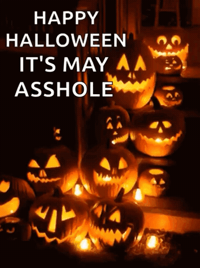 Lit Pumpkins With Happy Halloween GIF