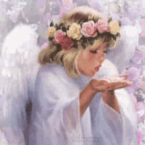 Little Angel Girl Blowing Kisses GIF