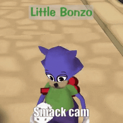 Little Bonzo Cartoon With Number 3 On Head GIF