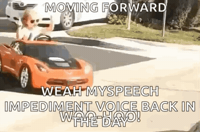 Little Boy Driving Toy Car GIF