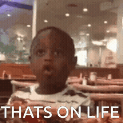 Little Boy Eating Pizza Saying Thats On Life GIF