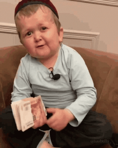 Little Boy Holding Pile Of Money GIF
