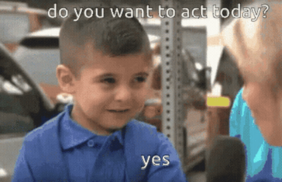 Little Boy In Blue Shirt Talking To Woman GIF