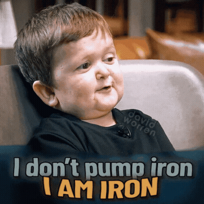 Little Boy in Chair Saying I Don't Pump Iron I Am Iron