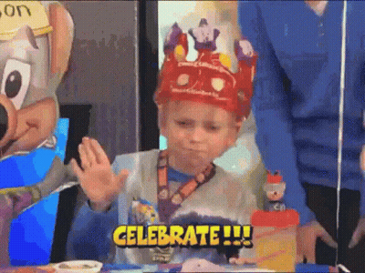 Little Boy In Crown Says Celebrate GIF