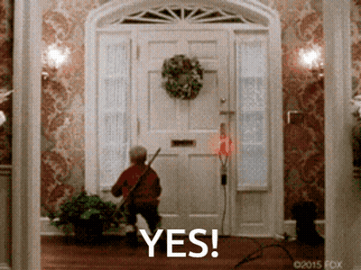 Little Boy In Front Of Door Saying Yes GIF
