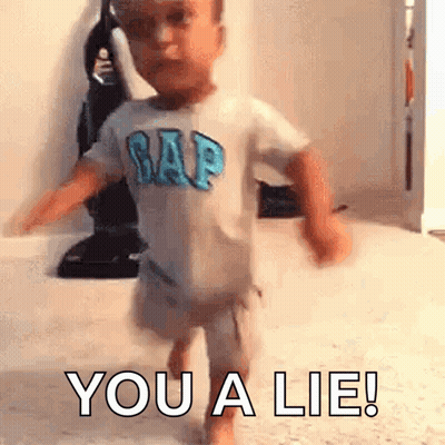 Little Boy In Gap Shirt Saying You Lie GIF
