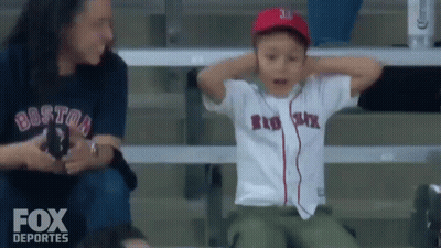 Little Boy In Red Sox Jersey In Stands GIF