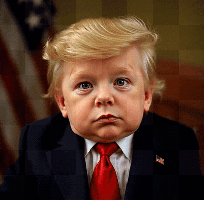 Little Boy In Suit And Tie With American Flag Pin GIF