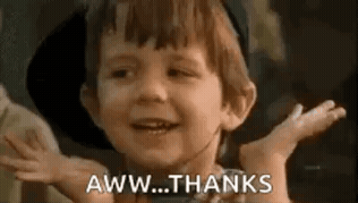 Little Boy Making Funny Face Saying Aww Thanks GIF