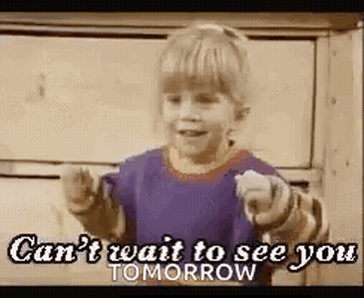 Little Boy Pointing Saying Can't Wait To See You Tomorrow GIF