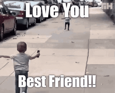 Little Boy Running Love You Best Friend GIF