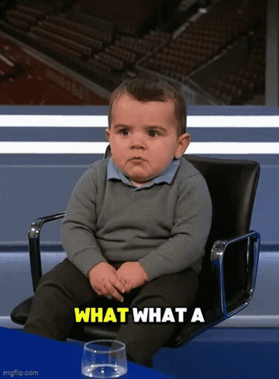 Little Boy Sitting In Chair Saying What What A GIF