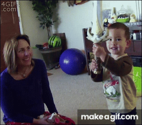 Little Boy Sword Woman Make A GIF.com GIF