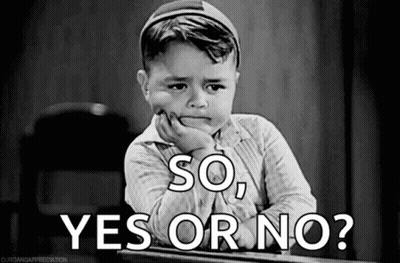 Little Boy Thinking So Yes Or No GIF