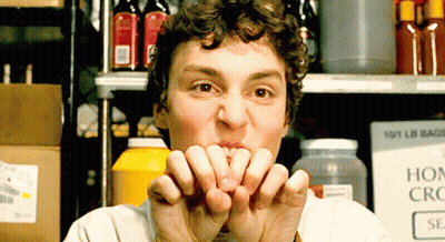 Little Boy Waiting At Desk Hand On Chin GIF