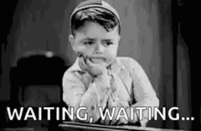 Little Boy Waiting With Hand On Chin GIF