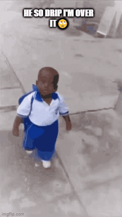 Little Boy With Backpack Says He So Drip I'm Over It GIF