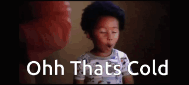 Little Boy With Eyes Closed Saying Ohh That's Cold GIF