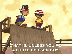 Little Chicken Otto Rocket Skateboarding GIF