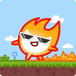 Little Flame Cartoon Cool Walk GIF
