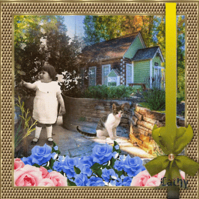 Little Girl And Cat Named Kathy GIF