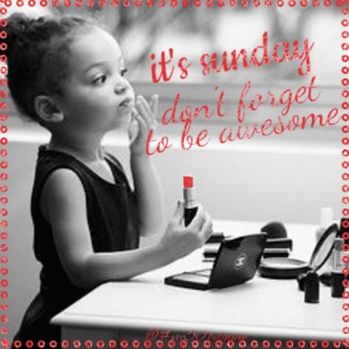 Little Girl Applying Lipstick GIF
