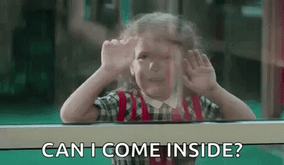 Little Girl Asking To Come Inside GIF