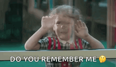 Little Girl At Window Making Funny Face Saying Do You Remember Me GIF