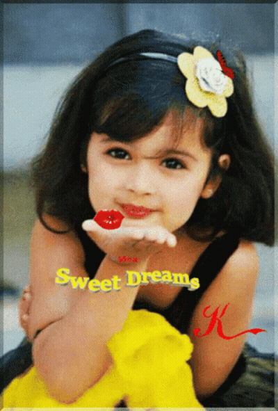 Little Girl Blowing Kiss Sweet Dreams GIF