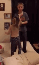 Little Girl Chokeslam Older Brother GIF