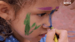 Little Girl Coloring Face GIF