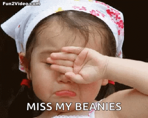 Little Girl Covering Face With Miss My Beanies GIF