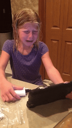 Little Girl Cries While Watching GIF