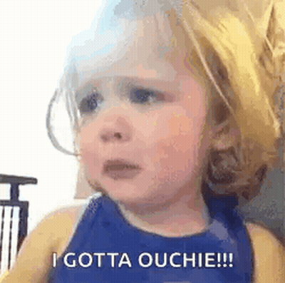 Little Girl Crying Saying Ouch GIF
