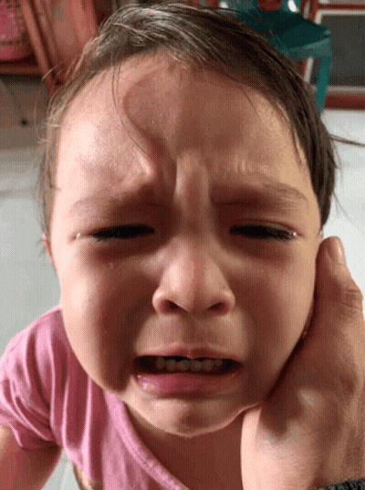 Little Girl Crying With Mouth Open GIF