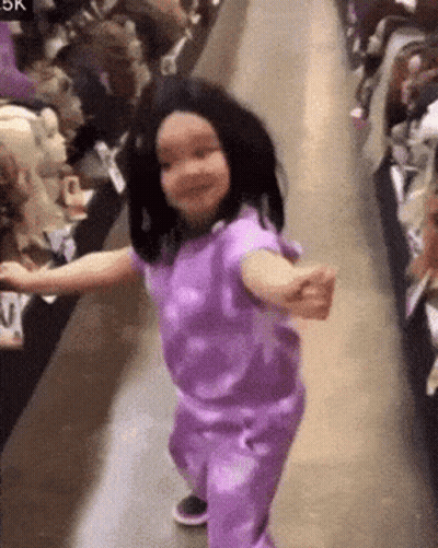 Little Girl Dancing In Purple Outfit GIF