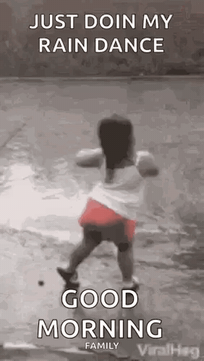 Little Girl Dancing In Rain Good Morning Family GIF