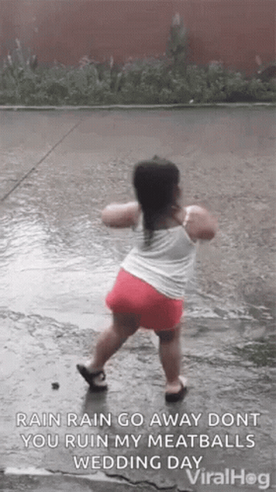 Little Girl Dancing In The Rain GIF