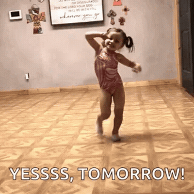 Little Girl Dancing Saying Yesss Tomorrow GIF