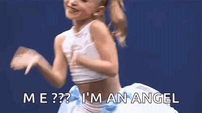Little Girl Dancing Says Me? I'm An Angel GIF