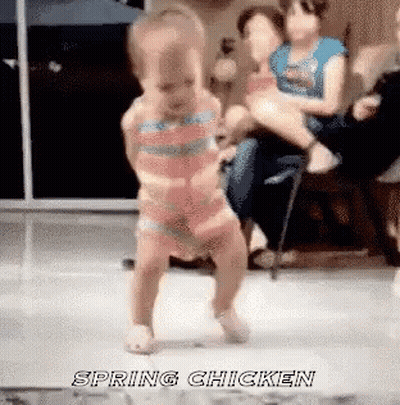 Little Girl Dancing Spring Chicken GIF