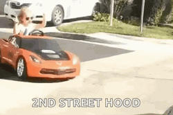Little Girl Drifting Cool Toy Car GIF