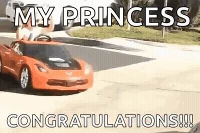Little Girl Driving Toy Car GIF