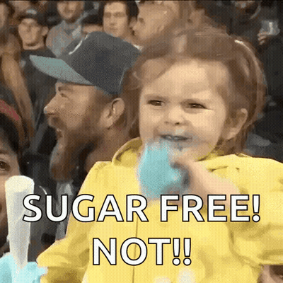 Little Girl Eating Cotton Candy Says Sugar Free Not GIF