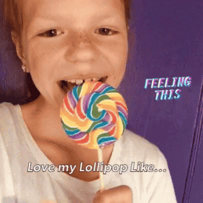 Little Girl Eating Lollipop Saying Love My Lollipop GIF